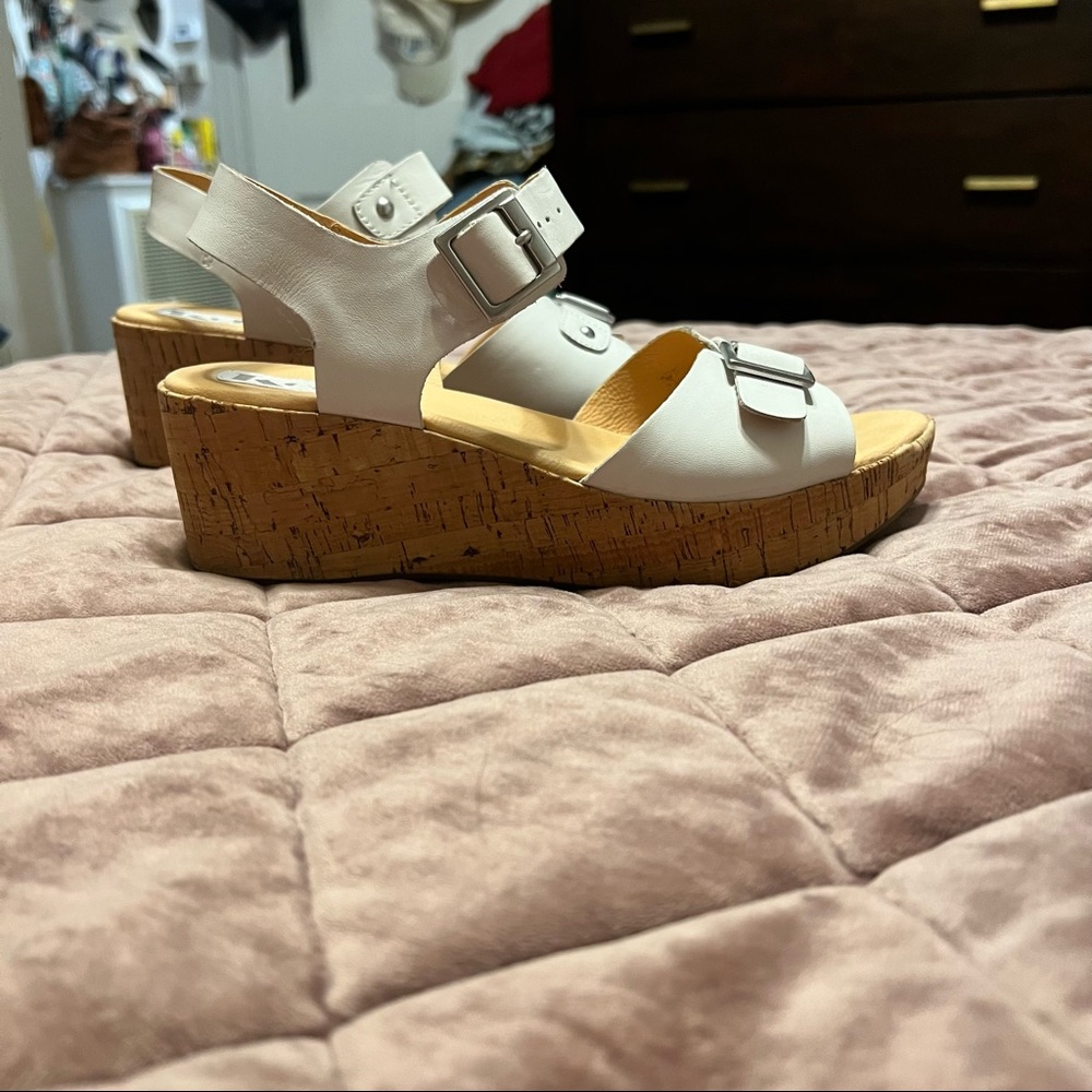 Korks White Leather Cork Platform - Picture 3 of 11
